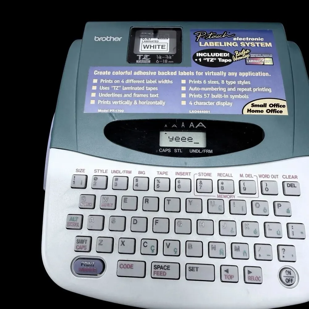 Brother P-Touch PT-1700 Label Maker TZ Tape Tested Working User Guide Portable